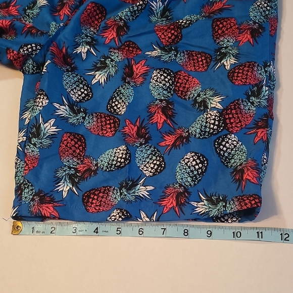 Dumolpa Blue Pineapple Men's Swim Shorts Size 38-42 NWT Drawstring/Elastic Waist - Picture 9 of 9
